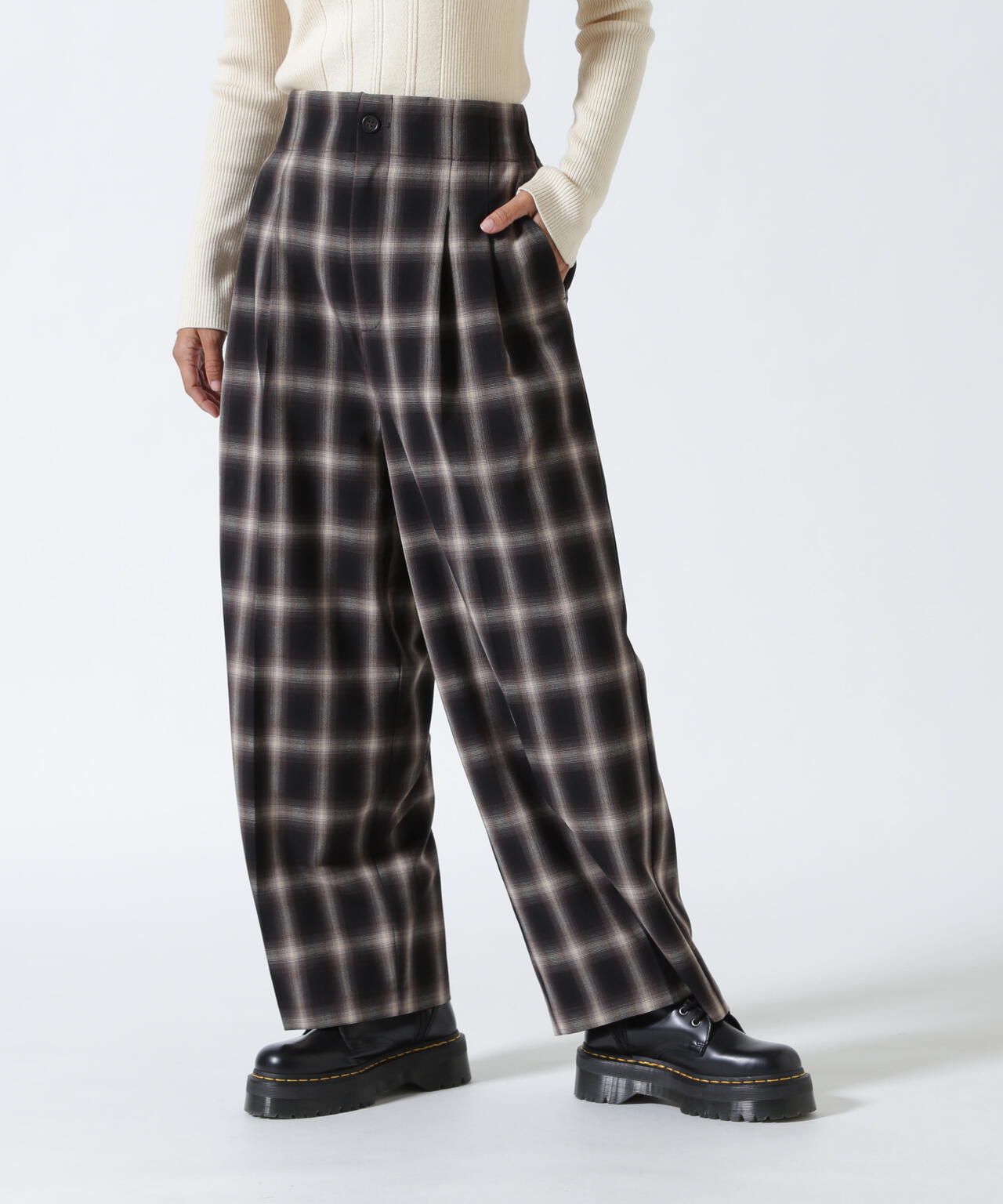 DROIT BELLO(ドロイトベロ)オンブレチェックワイドパンツ