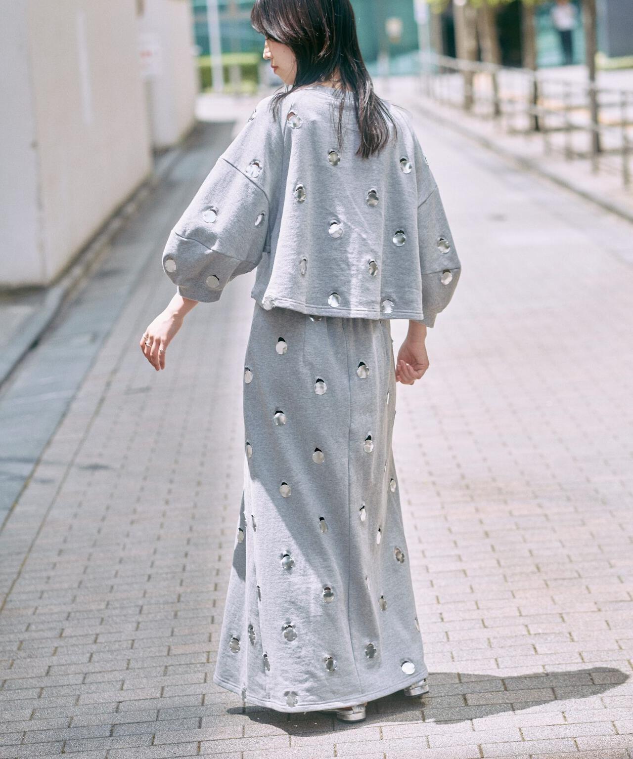 RUMCHE(ラムシェ) 別注DOT MIRROR SWEAT SKIRT