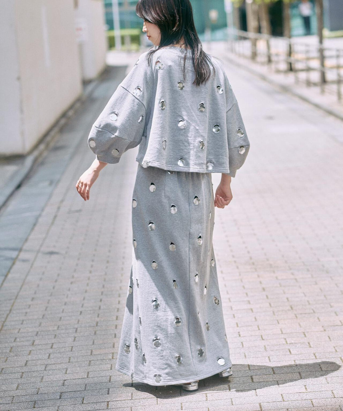 RUMCHE(ラムシェ) 別注DOT MIRROR SWEAT SKIRT