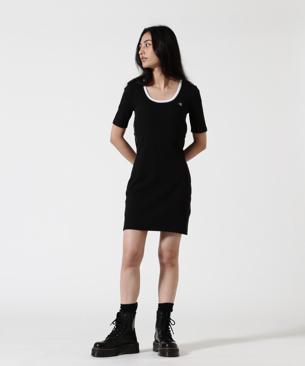 Calvin Klein (カルバンクライン)BABY RIB CUTOUT MNI DRESS/ LV047F224G