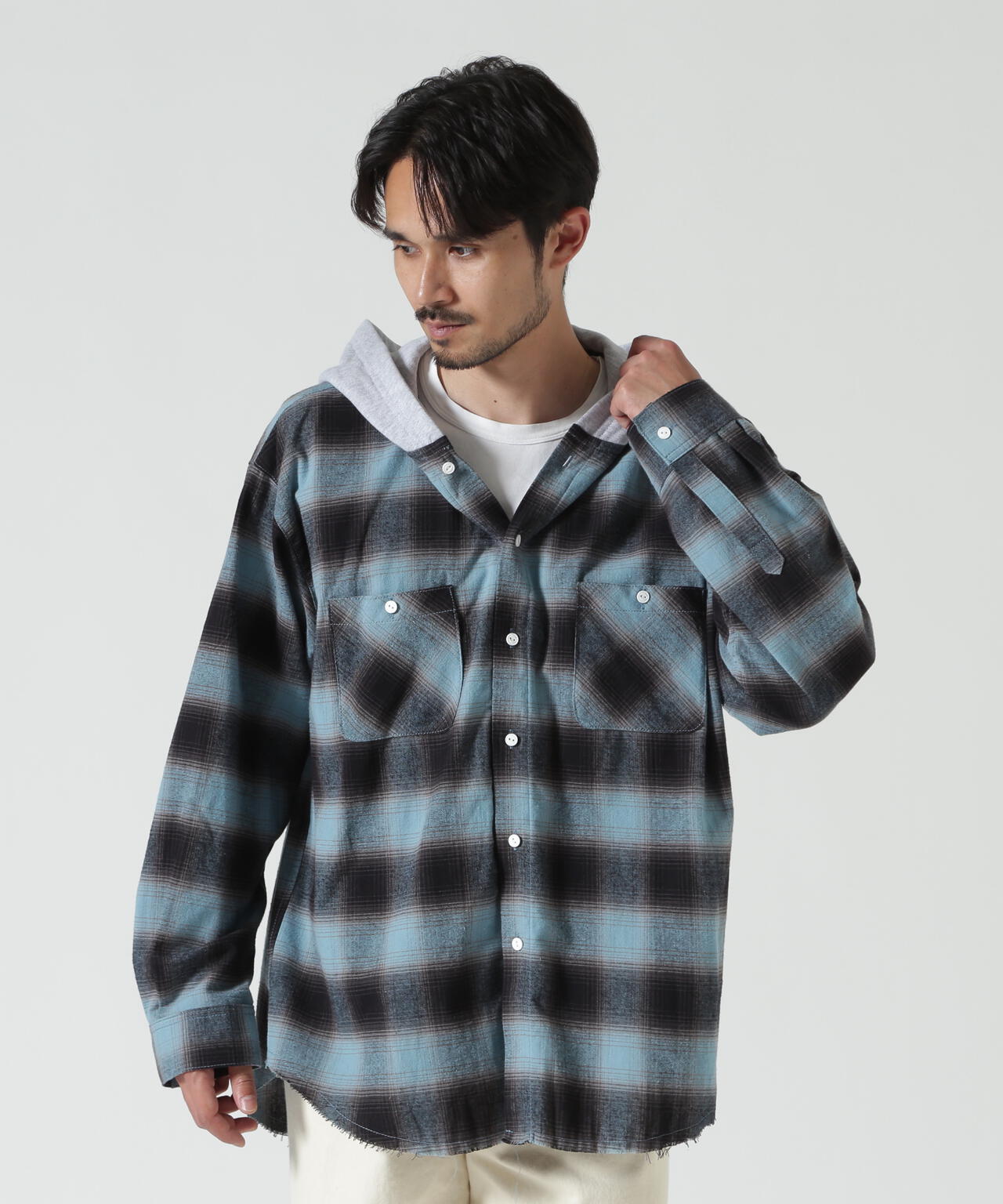 RENOVA/レノバ CUT SEAM HOODED SHIRTS