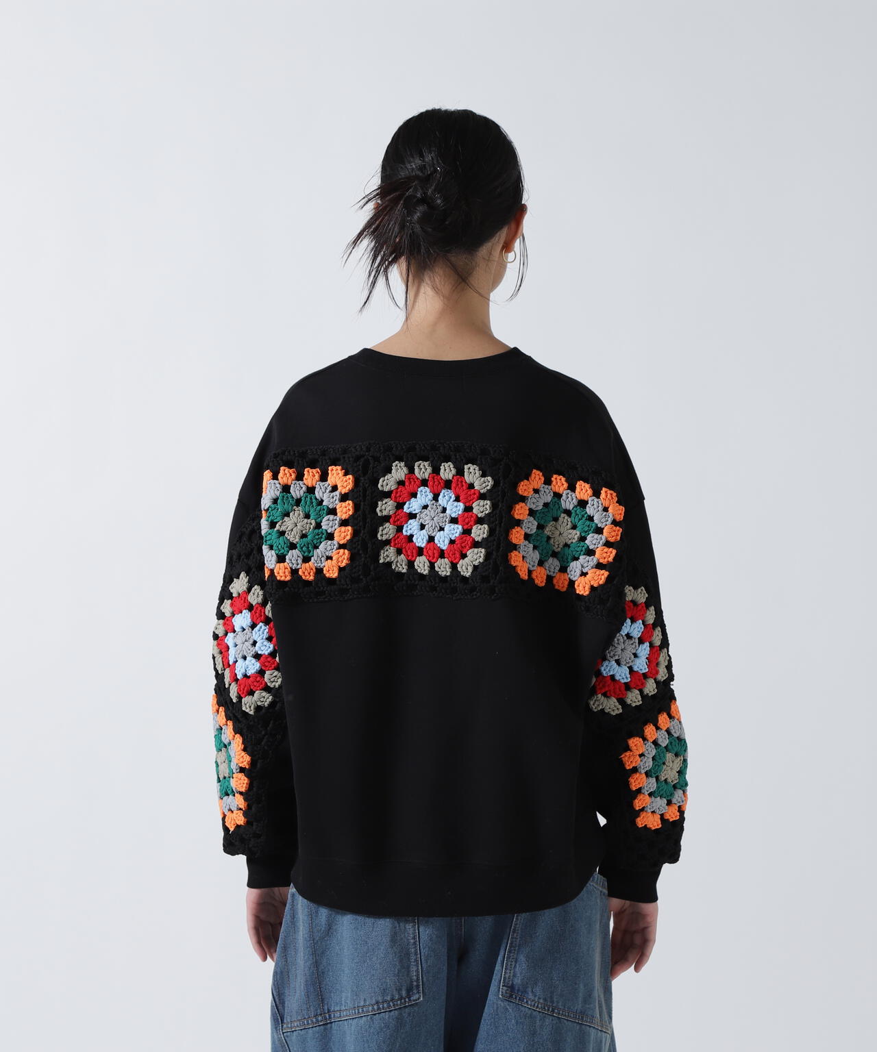 DISCOVERED(ディスカバード) 別注 CROCHET SLEEVE SWEAT WOMEN