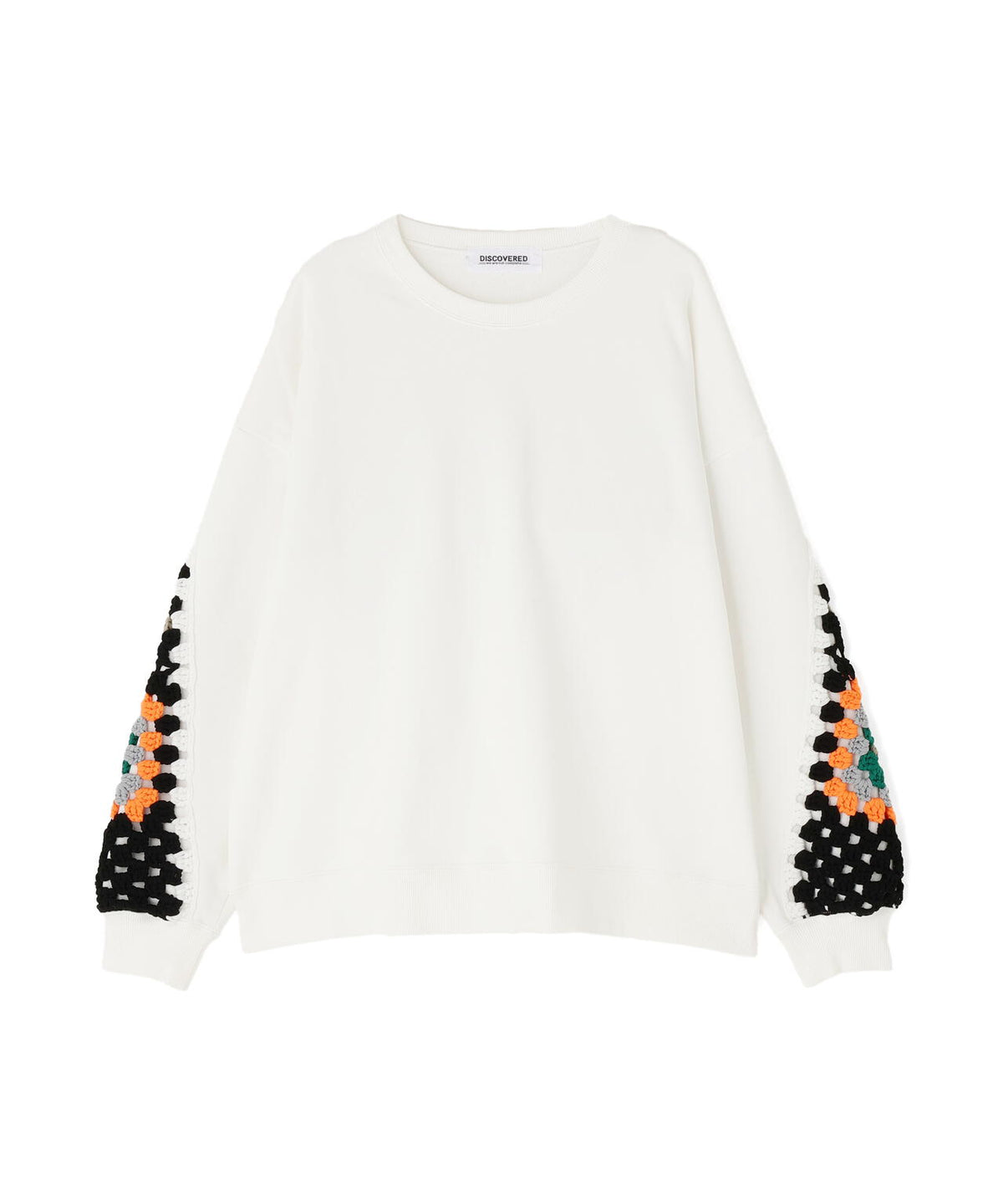 DISCOVERED(ディスカバード) 別注 CROCHET SLEEVE SWEAT WOMEN