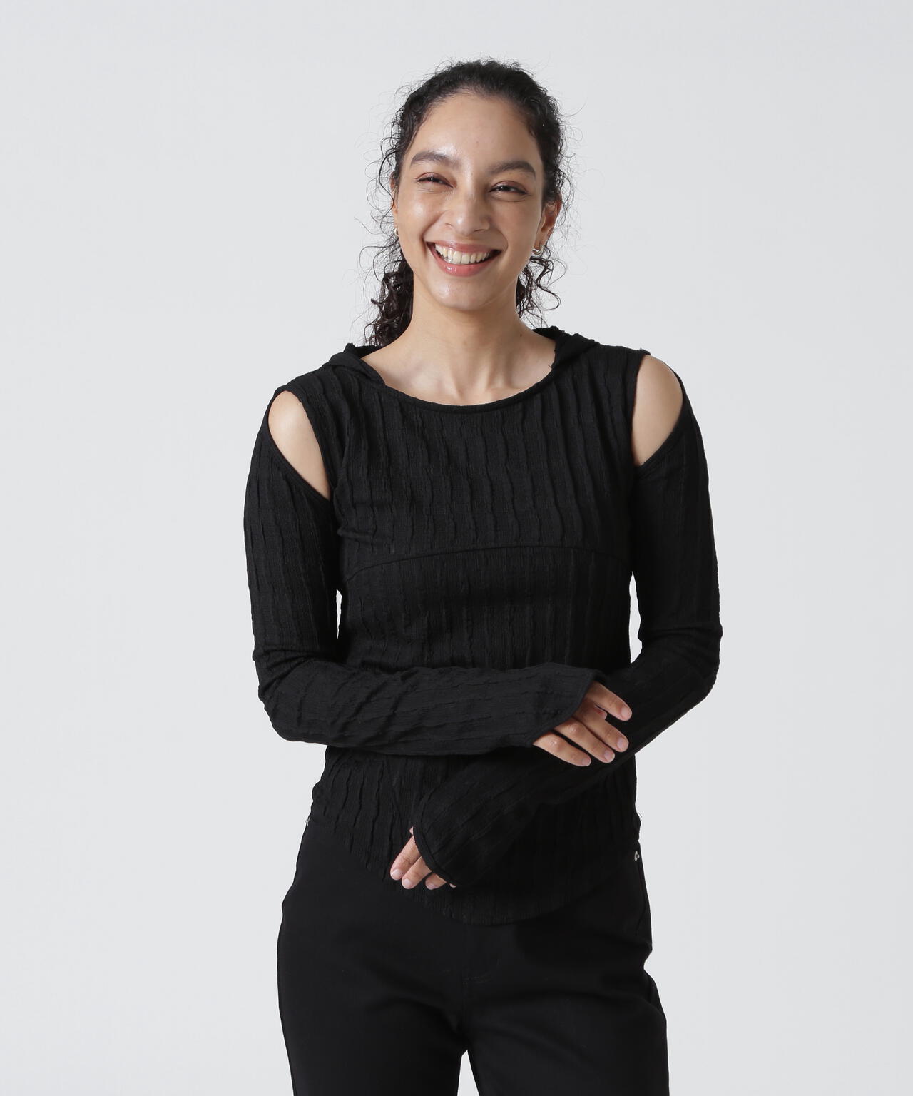 Knuth Marf(クヌースマーフ)hooded jacquard top