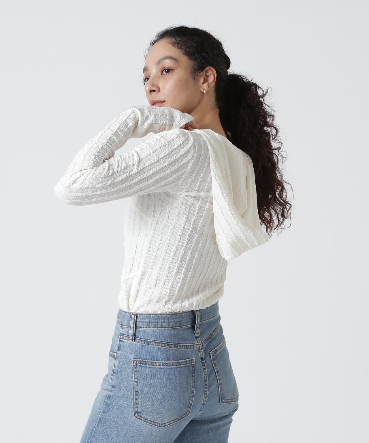 Knuth Marf(クヌースマーフ)hooded jacquard top