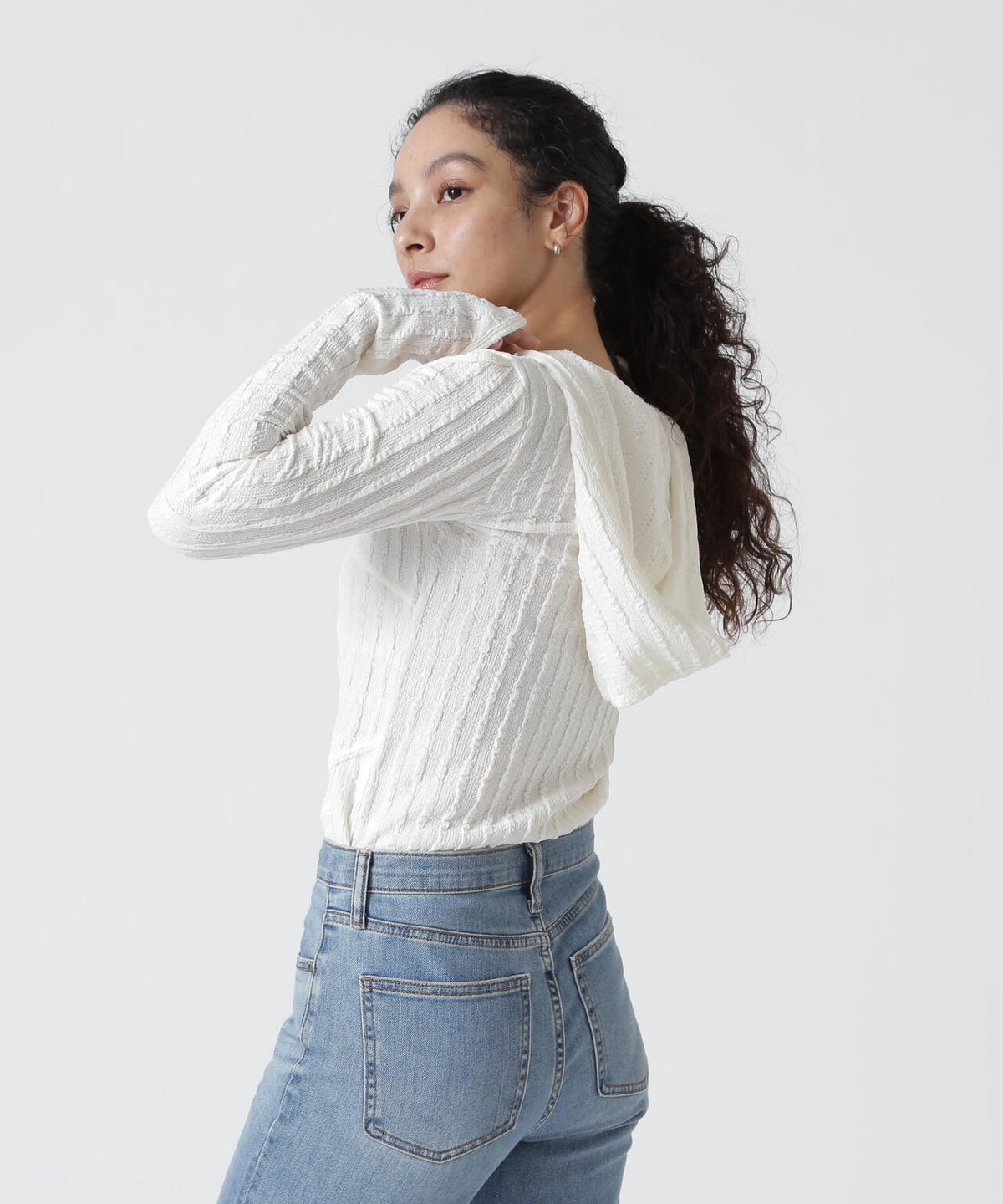 Knuth Marf(クヌースマーフ)hooded jacquard top