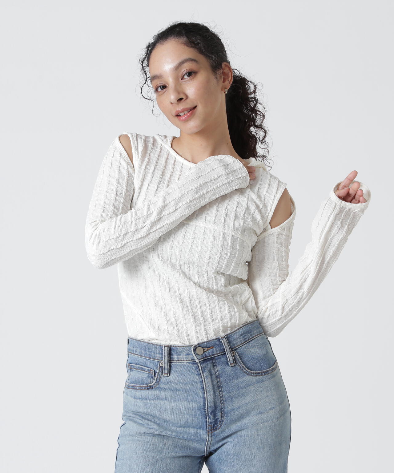 Knuth Marf(クヌースマーフ)hooded jacquard top