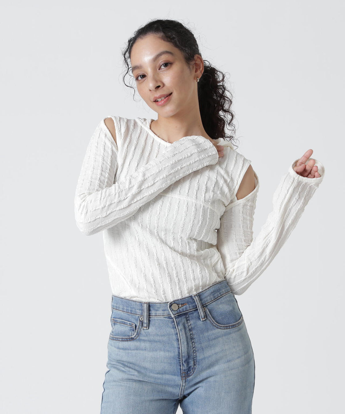 Knuth Marf(クヌースマーフ)hooded jacquard top