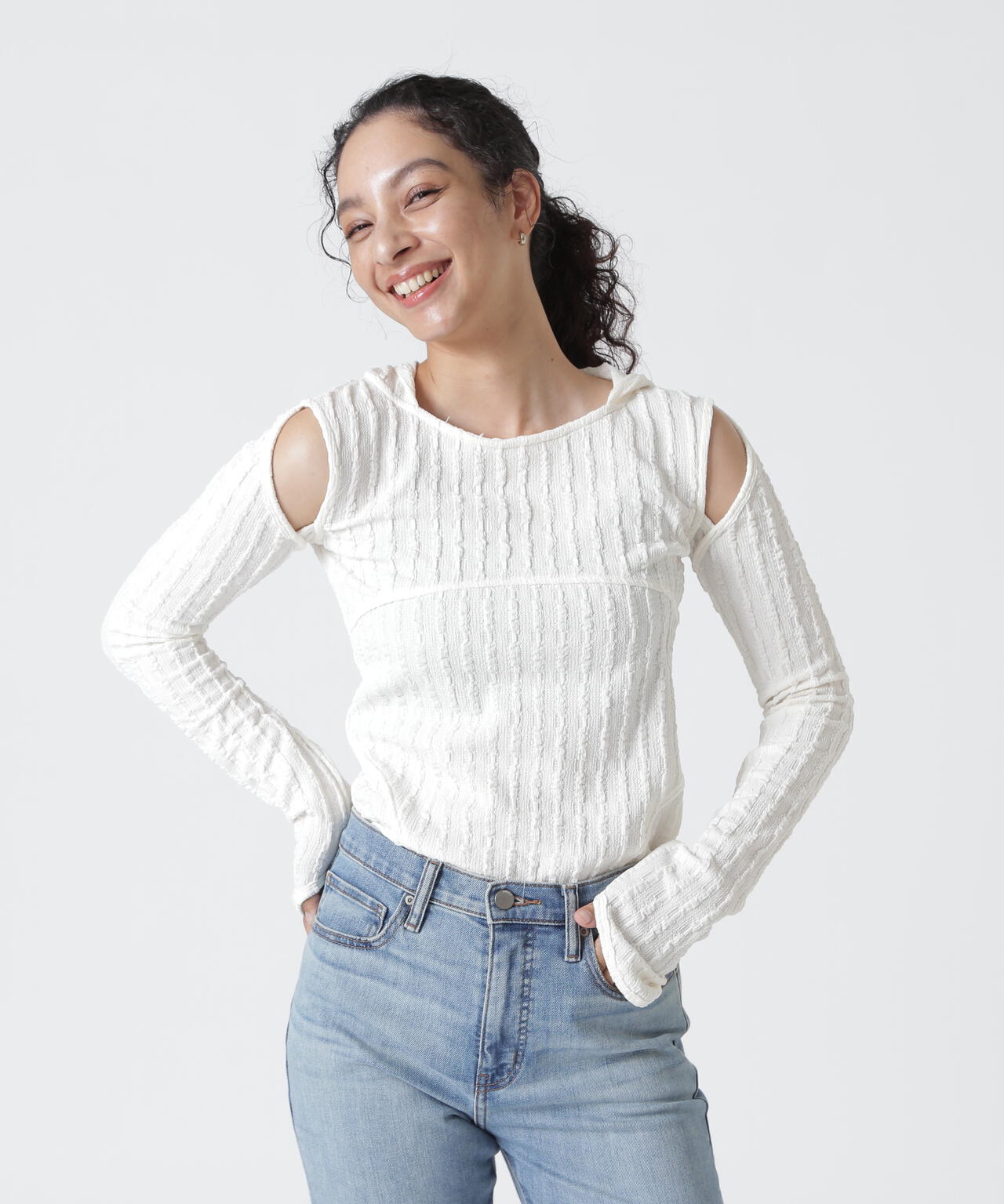 Knuth Marf(クヌースマーフ)hooded jacquard top
