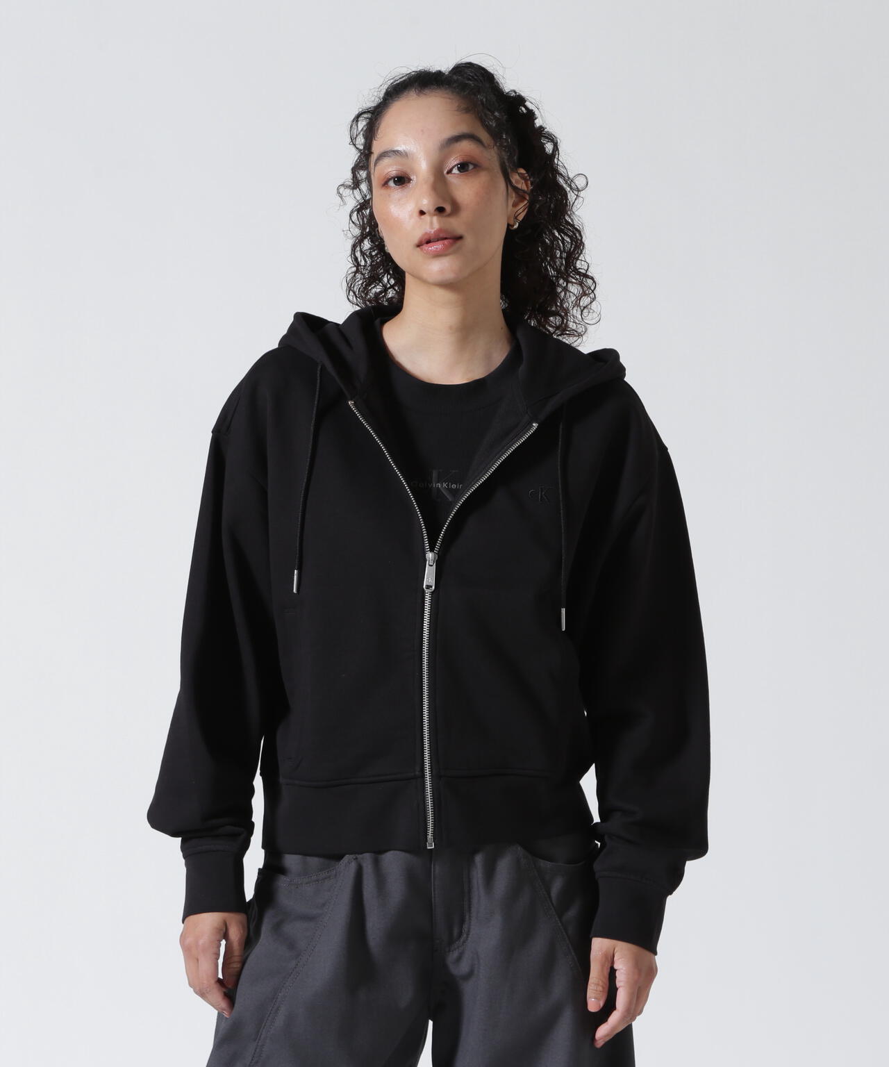 Calvin Klein (カルバンクライン)LS MONOGRAM TERRY CROPPED PARKA
