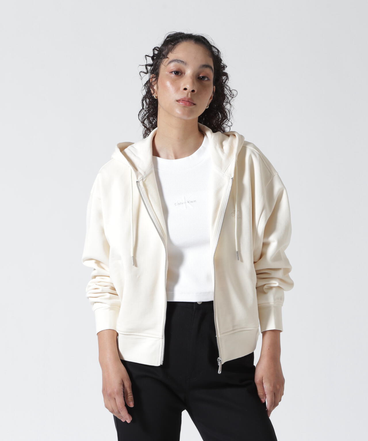 Calvin Klein (カルバンクライン)LS MONOGRAM TERRY CROPPED PARKA