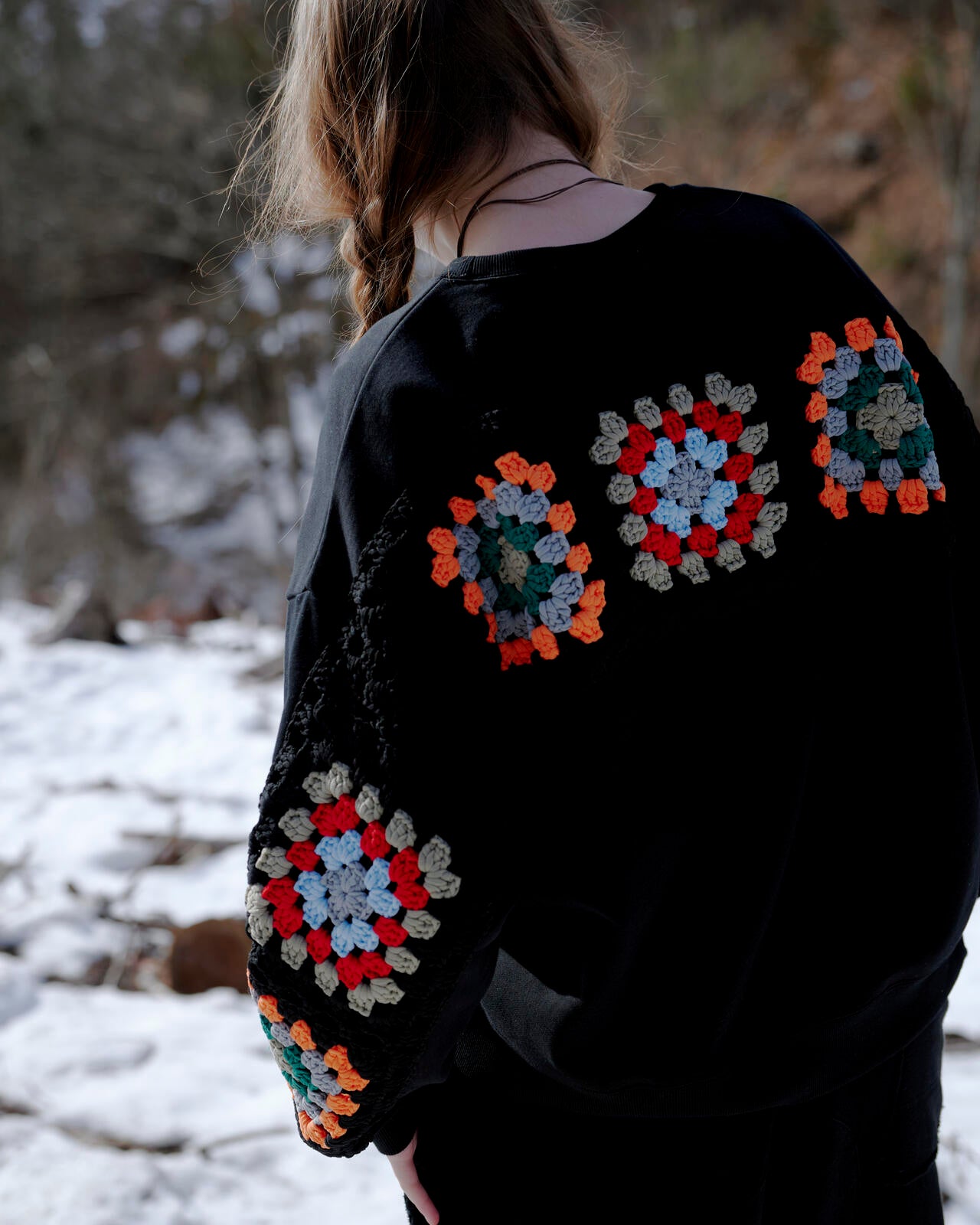 DISCOVERED(ディスカバード) 別注 CROCHET SLEEVE SWEAT