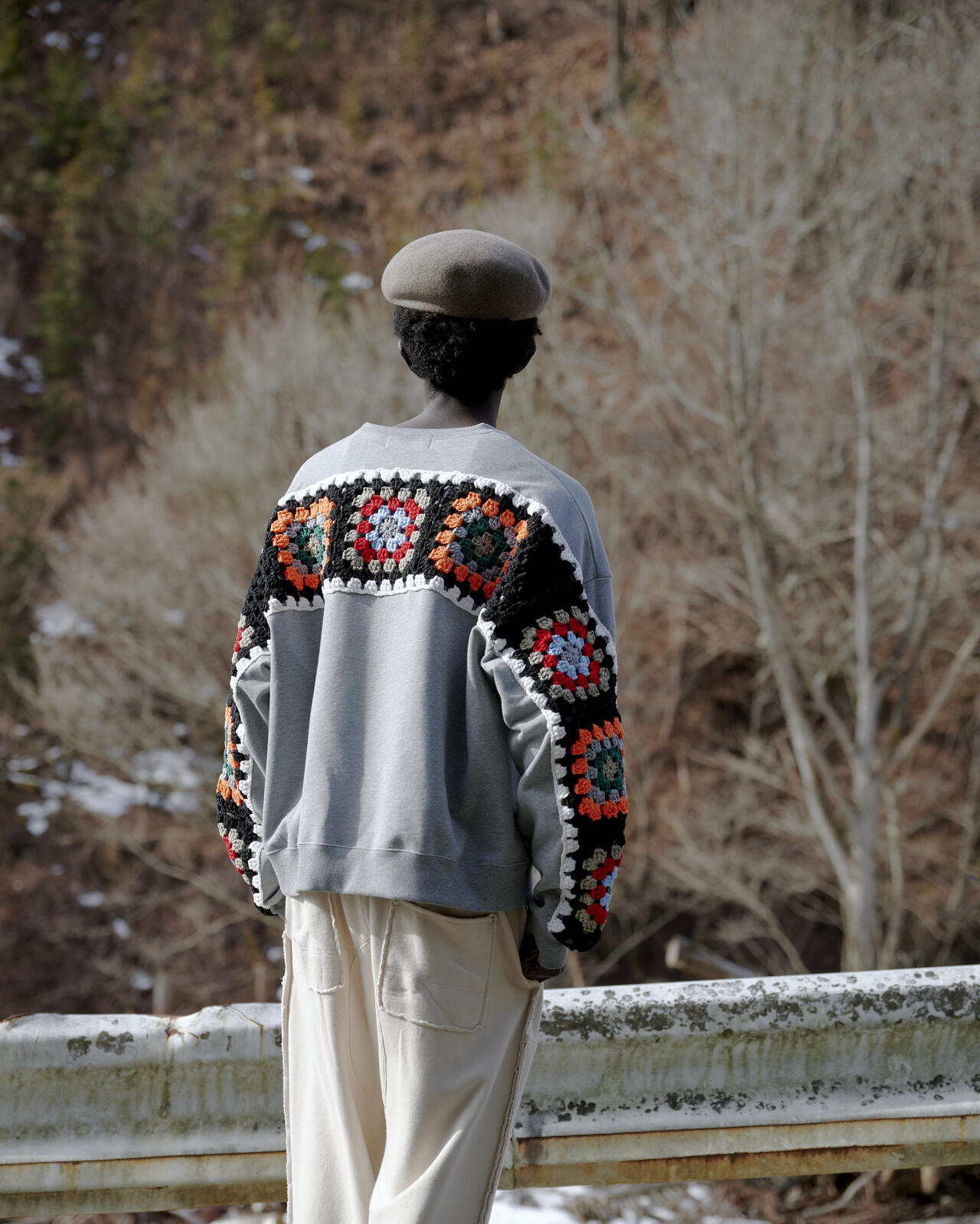 DISCOVERED(ディスカバード) 別注 CROCHET SLEEVE SWEAT