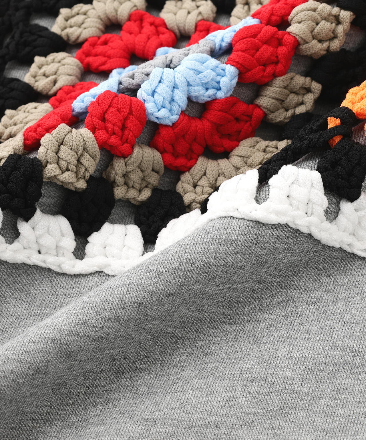 DISCOVERED(ディスカバード) 別注 CROCHET SLEEVE SWEAT