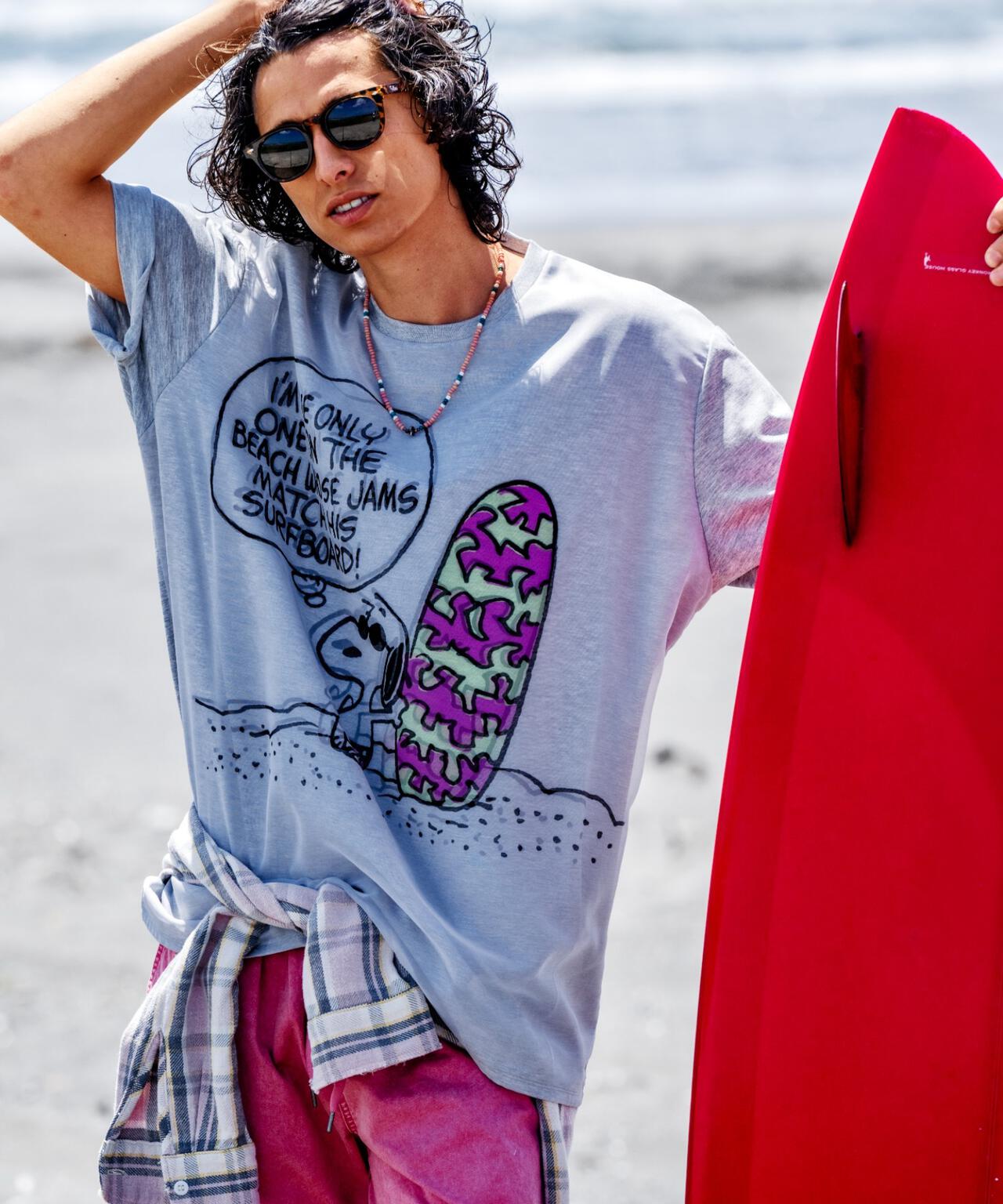 TRIPPY ART(トリッピーアート)SNOOPY ON THE BEACH 3D TEE