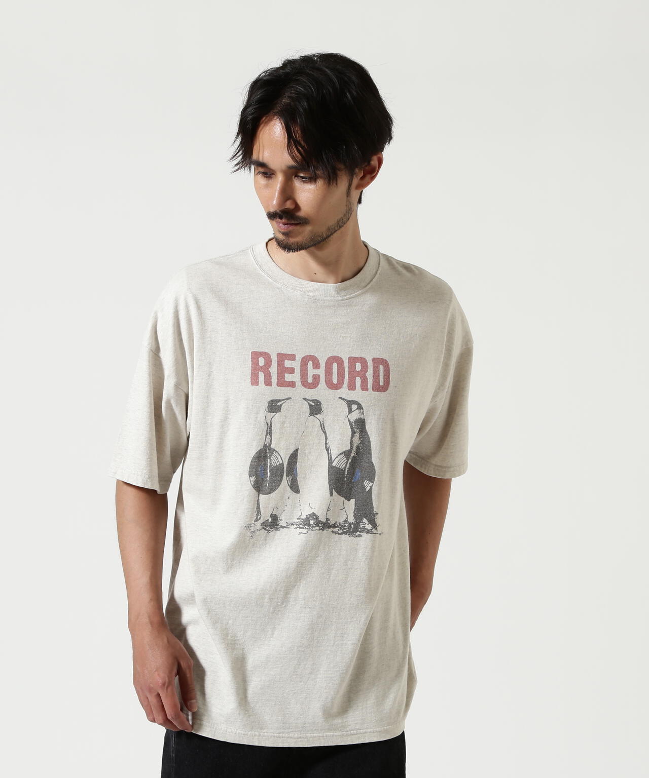 REMI RELIEF(レミレリーフ) 別注20/-天竺BIGサイズTシャツ(RECORD)