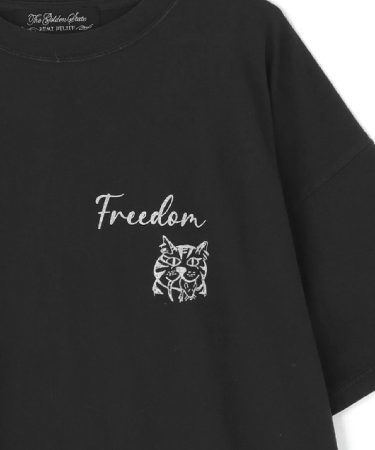 REMI RELIEF(レミレリーフ) 別注20/-天竺BIGサイズTシャツ(FREEDOM)