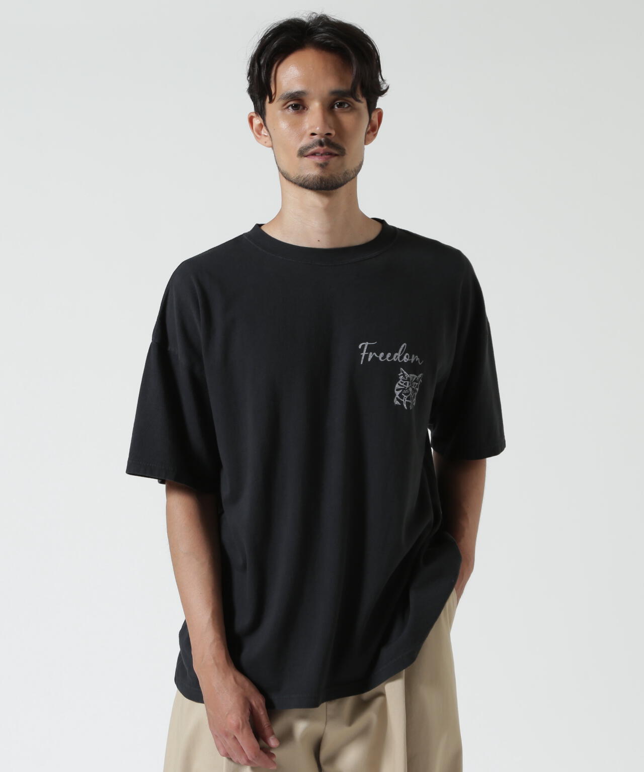 REMI RELIEF(レミレリーフ) 別注20/-天竺BIGサイズTシャツ(FREEDOM)