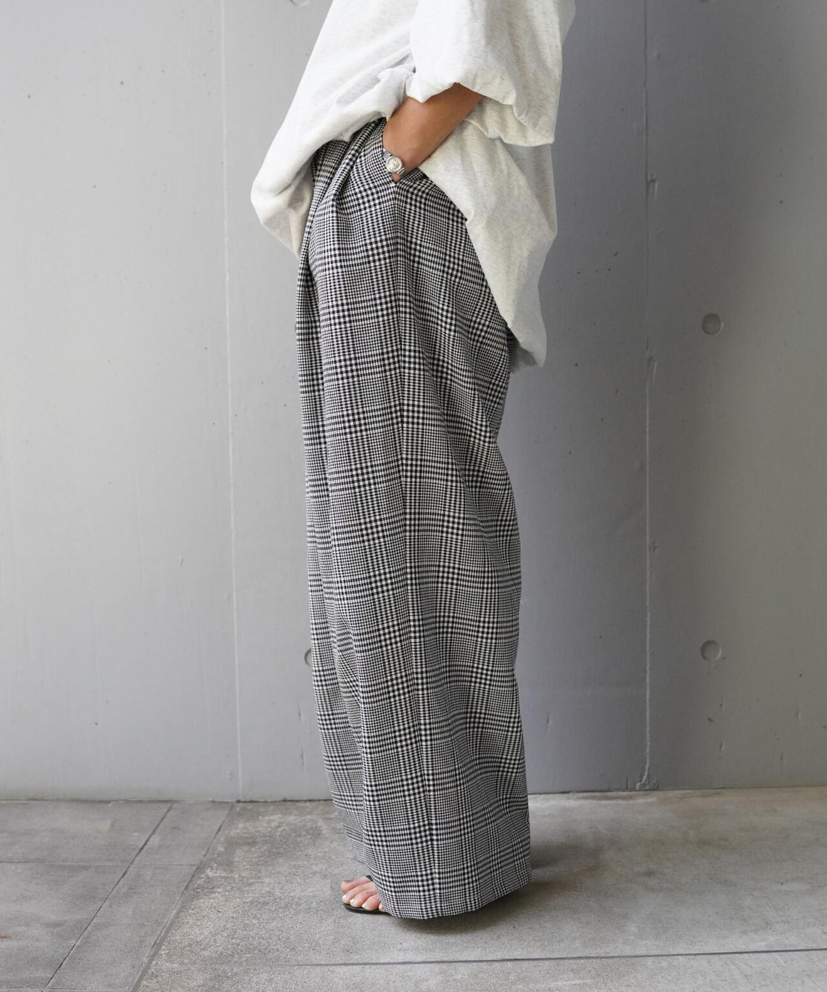 YENN(イエン)PLAID TUCK EASY PT
