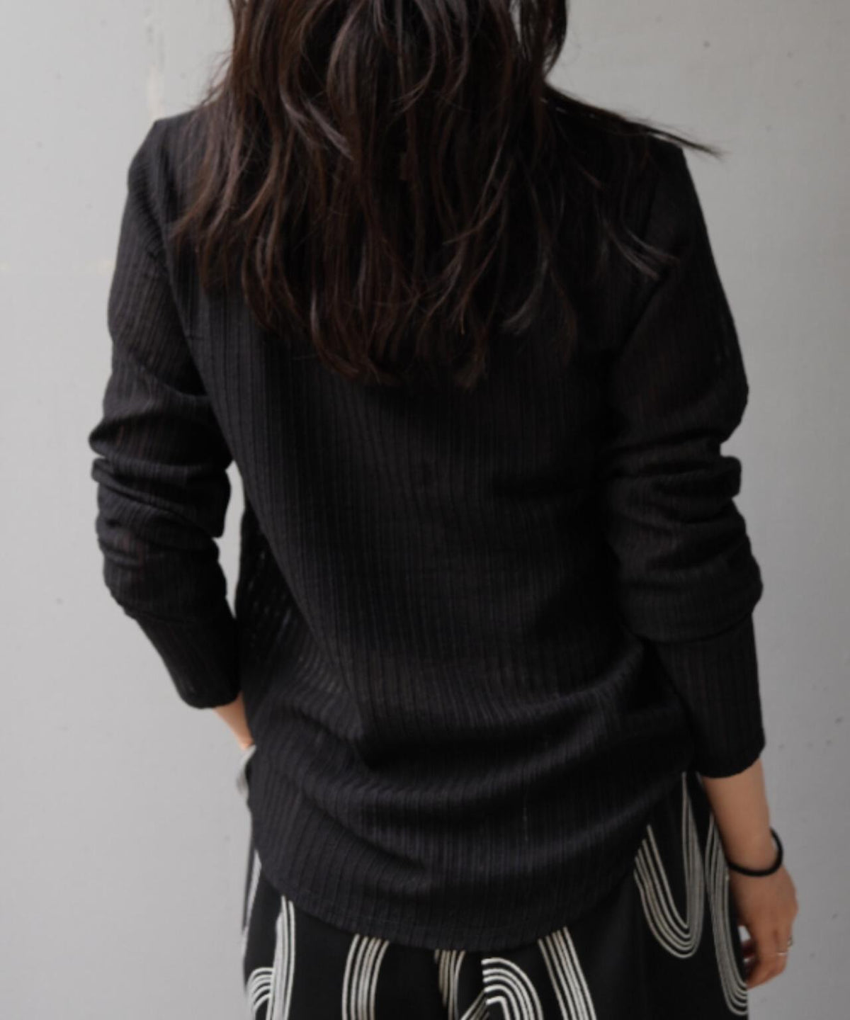 YENN(イエン)STRIPE SHEER RIB TEE