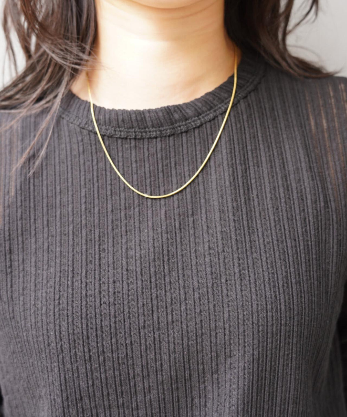 YENN(イエン)STRIPE SHEER RIB TEE