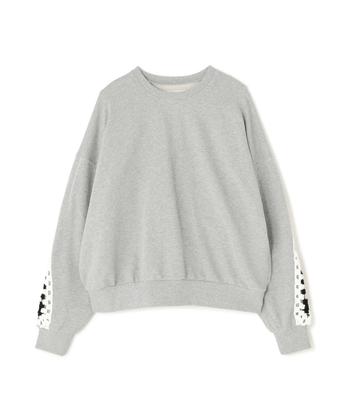 DISCOVERED(ディスカバード)別注CROCHET SLEEVE SWEAT(UNISEX)