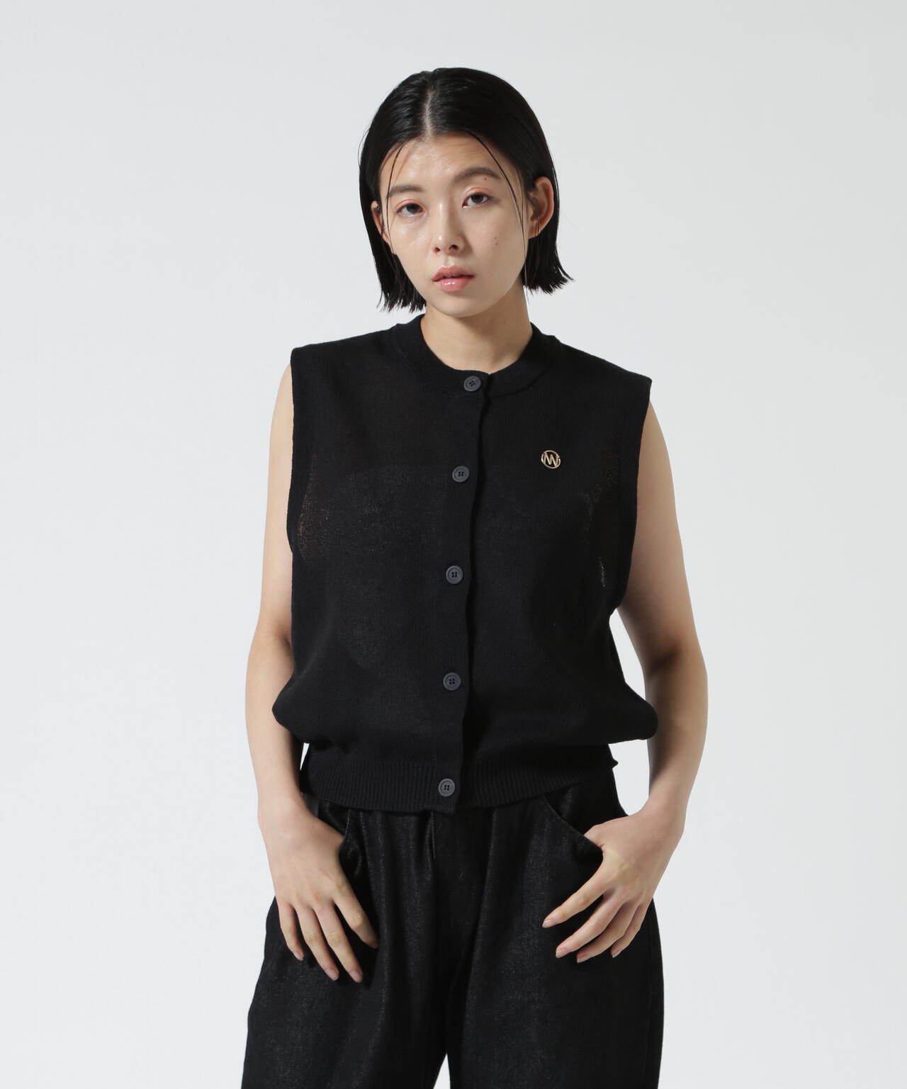 YENN/linen sheer vest/263