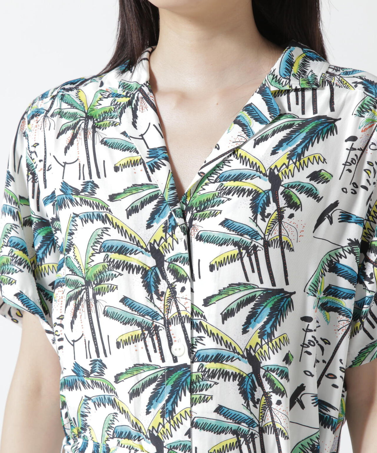 Aloha Blossom/アロハ ブロッサム/PALM TREE DRESS WHITE