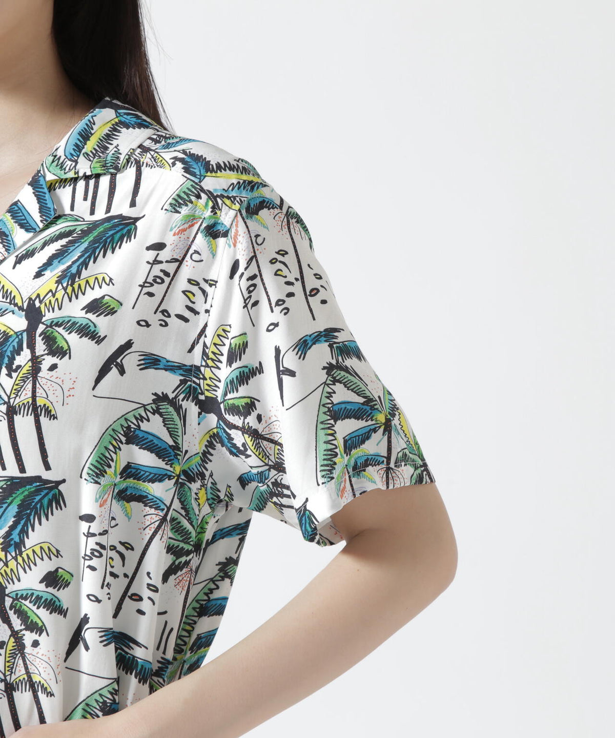 Aloha Blossom/アロハ ブロッサム/PALM TREE DRESS WHITE