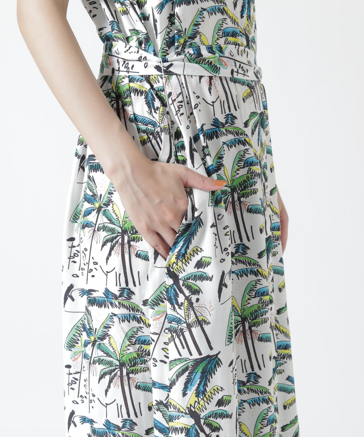 Aloha Blossom/アロハ ブロッサム/PALM TREE DRESS WHITE