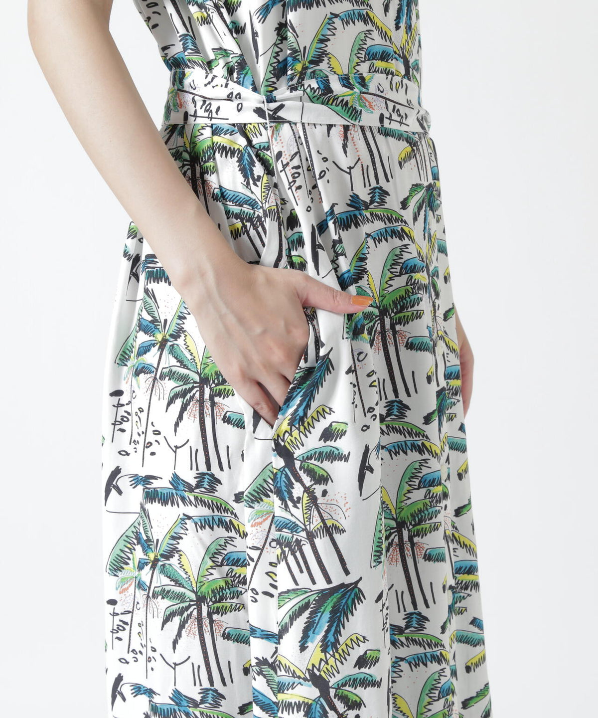 Aloha Blossom/アロハ ブロッサム/PALM TREE DRESS WHITE