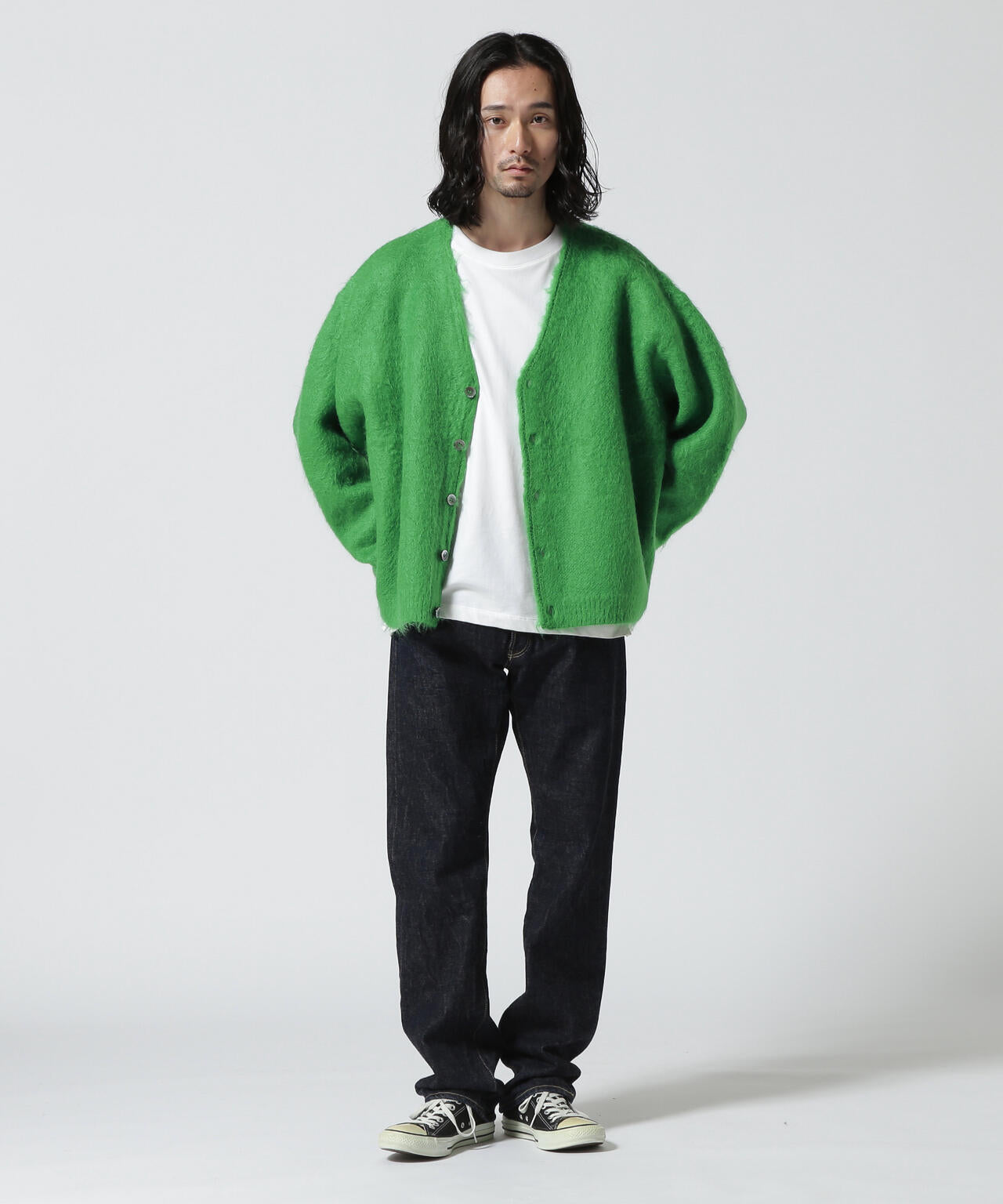 SAINT MICHAEL/セント マイケル/CARDIGAN/MOHAIR/GREEN