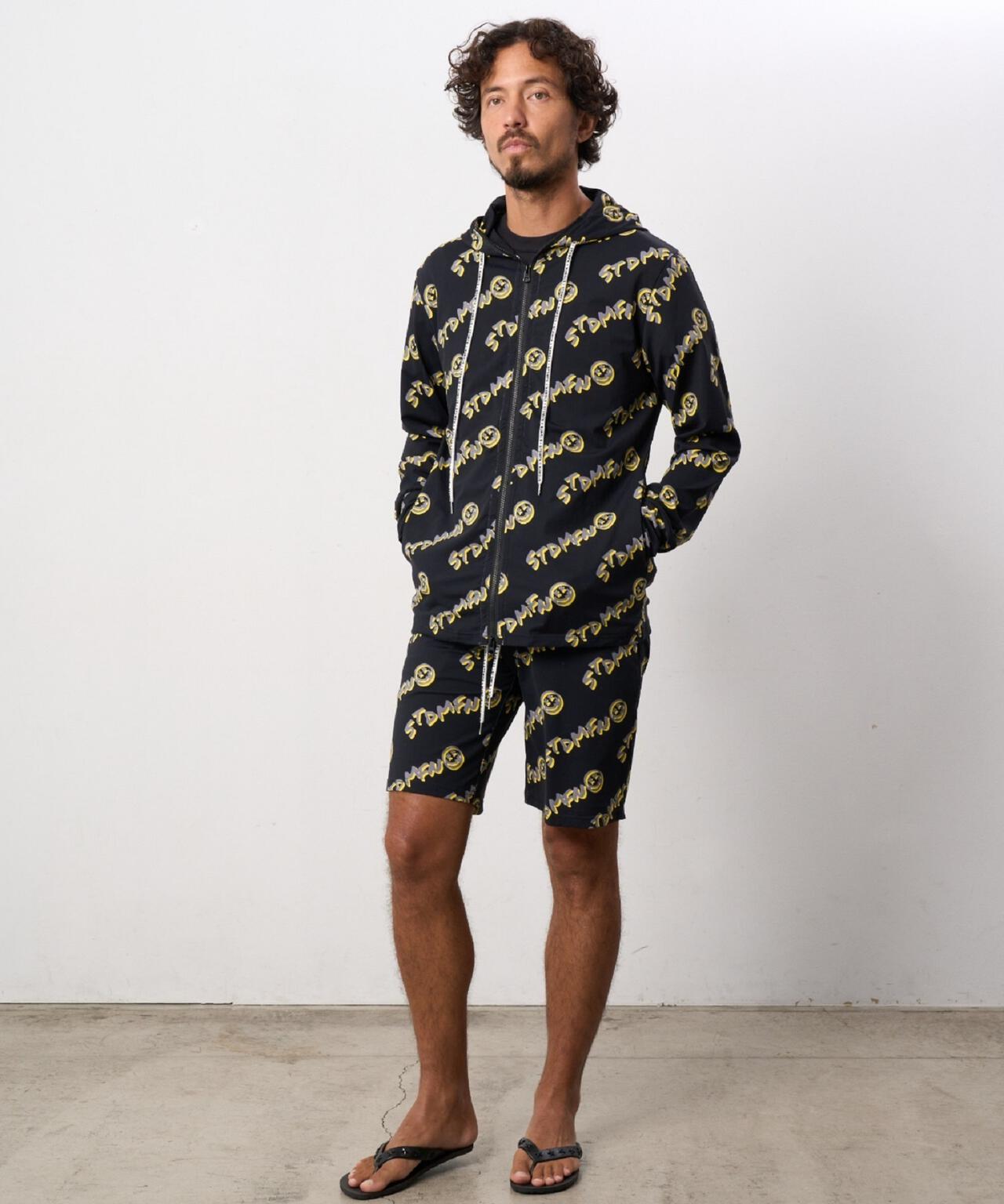 STUD MUFFIN/スタッドマフィン/フラッシュグラフィティ柄ストレッチナイロン ボードパンツ
