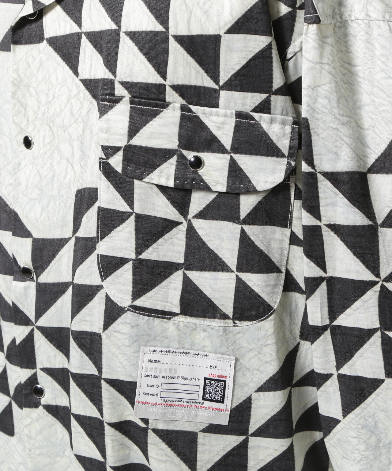 Maison MIHARAYASUHIRO/メゾン ミハラヤスヒロ/TRIANGLE QUILT PT LS SHIRT