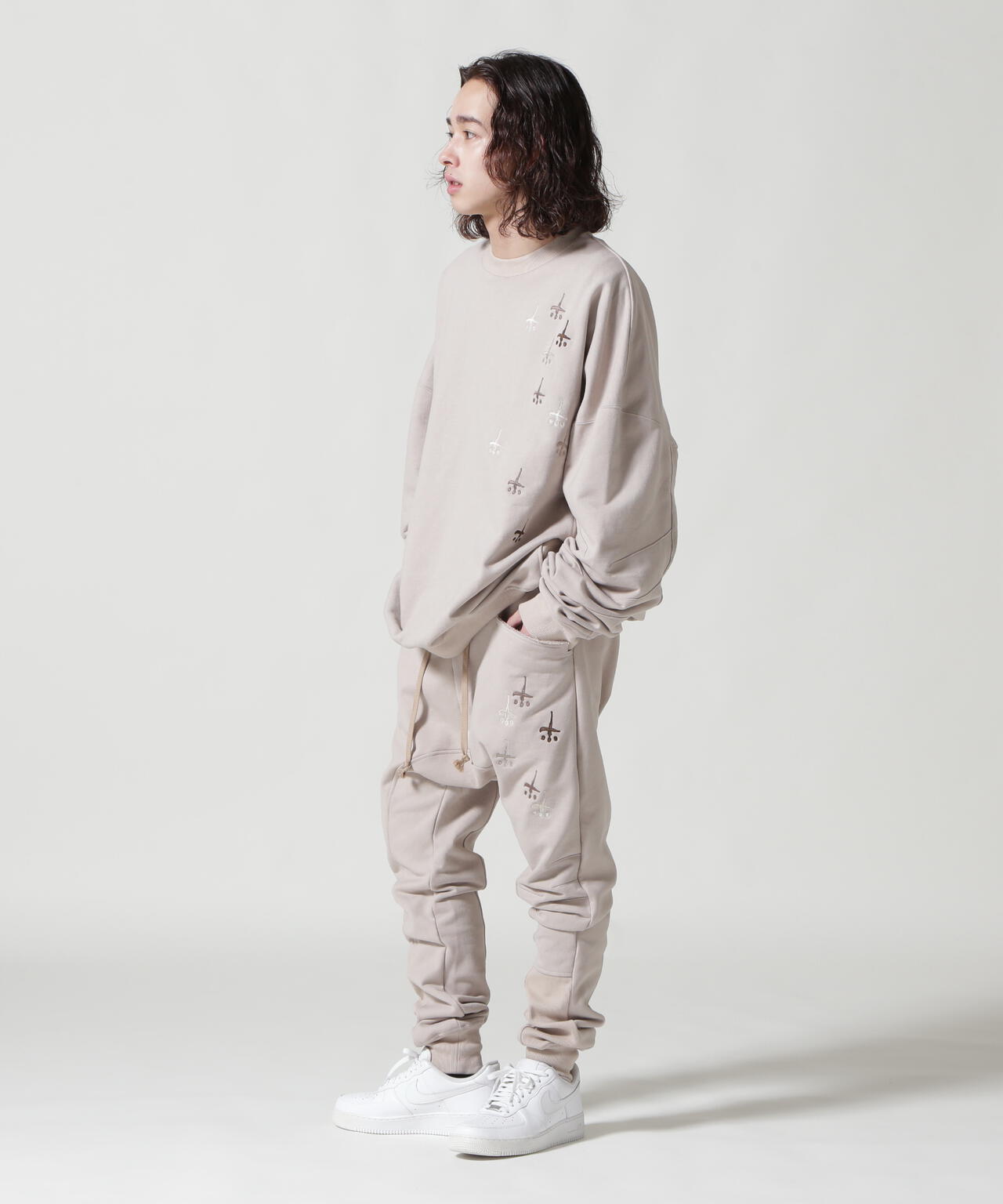 CTLS/シーティーエルエス/別注USUAL CREW-NECK 刺繍クロス