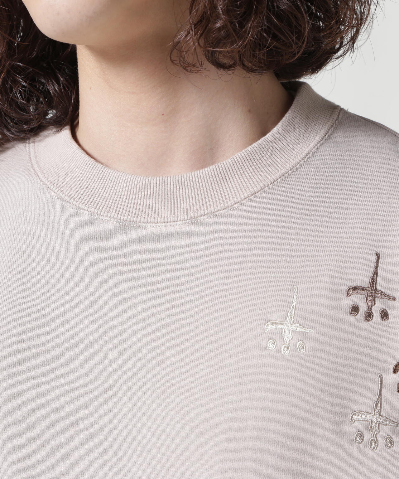 CTLS/シーティーエルエス/別注USUAL CREW-NECK 刺繍クロス