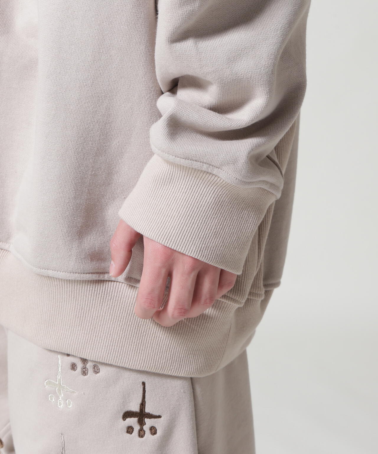 CTLS/シーティーエルエス/別注USUAL CREW-NECK 刺繍クロス