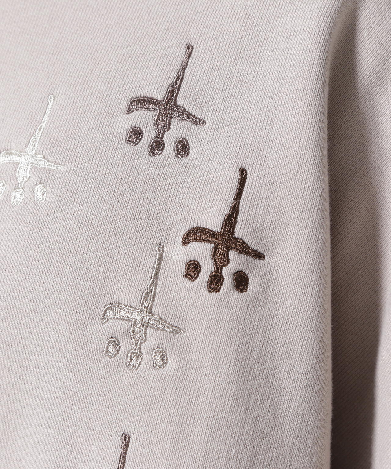 CTLS/シーティーエルエス/別注USUAL CREW-NECK 刺繍クロス