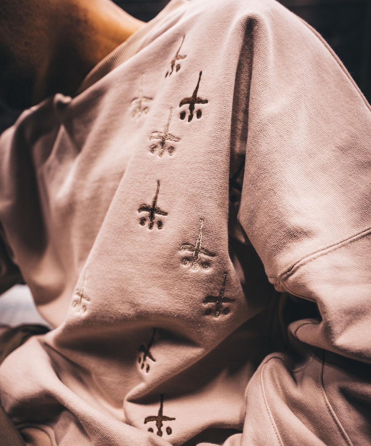 CTLS/シーティーエルエス/別注USUAL CREW-NECK 刺繍クロス