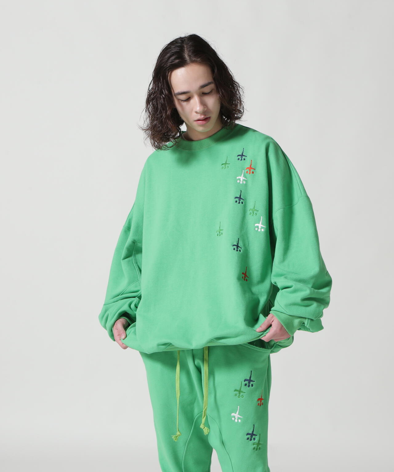 CTLS/シーティーエルエス/別注USUAL CREW-NECK 刺繍クロス