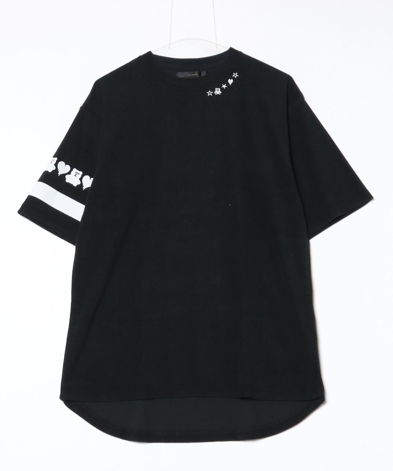 STUD MUFFIN/スタッドマフィン/TCパイル ベアハートボーダーフロッキープリント Tシャツ