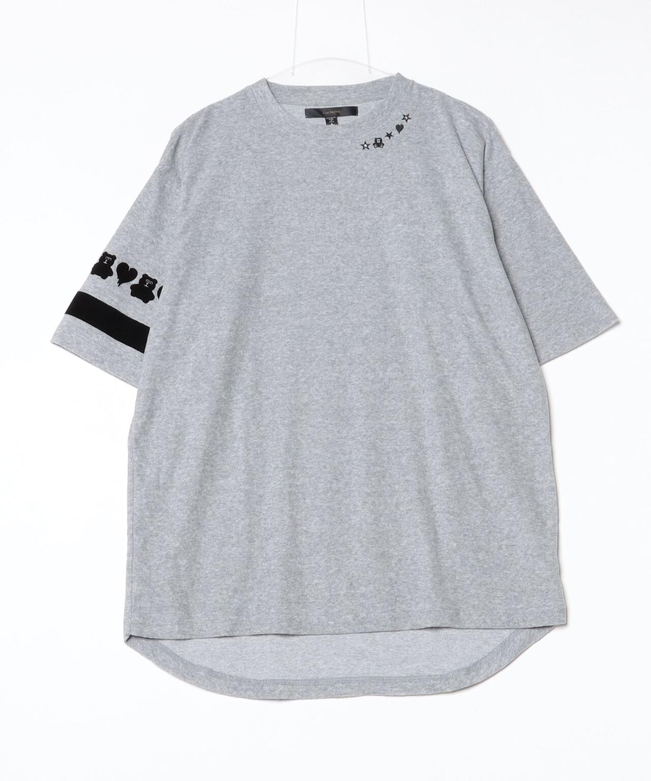 STUD MUFFIN/スタッドマフィン/TCパイル ベアハートボーダーフロッキープリント Tシャツ