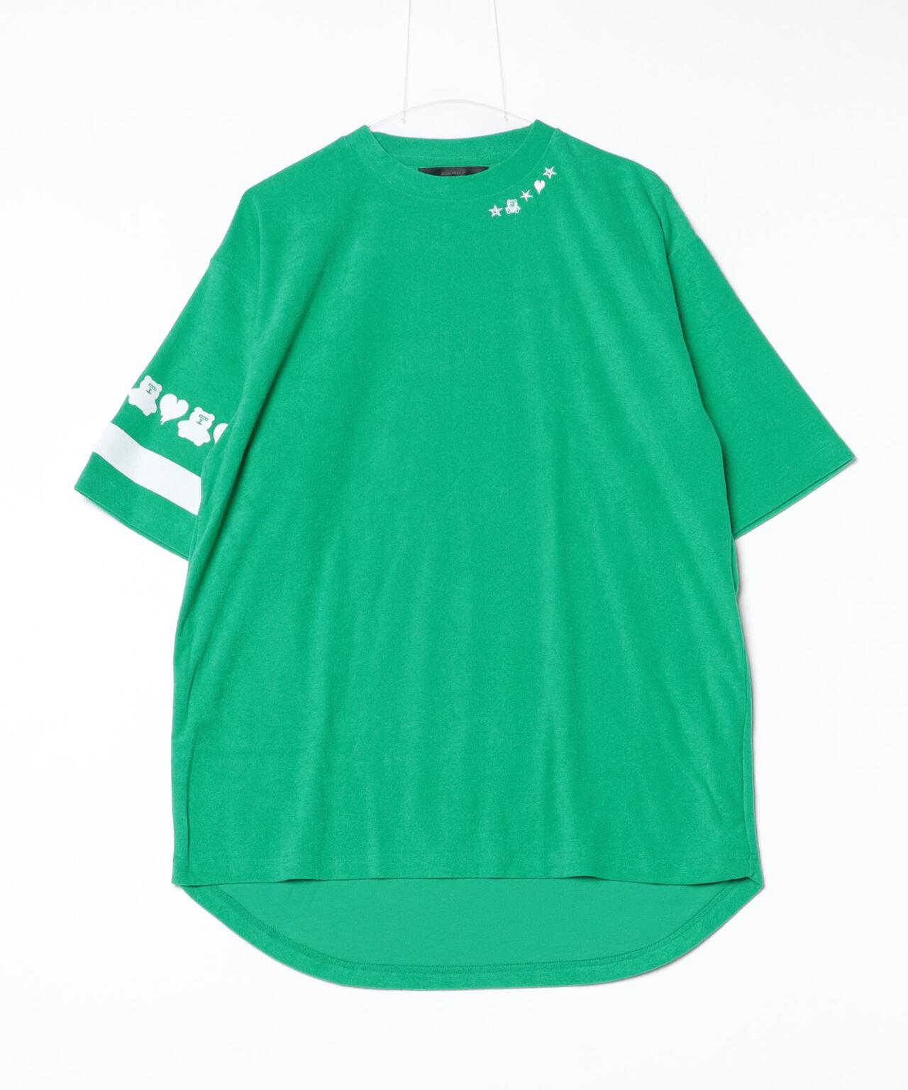 STUD MUFFIN/スタッドマフィン/TCパイル ベアハートボーダーフロッキープリント Tシャツ