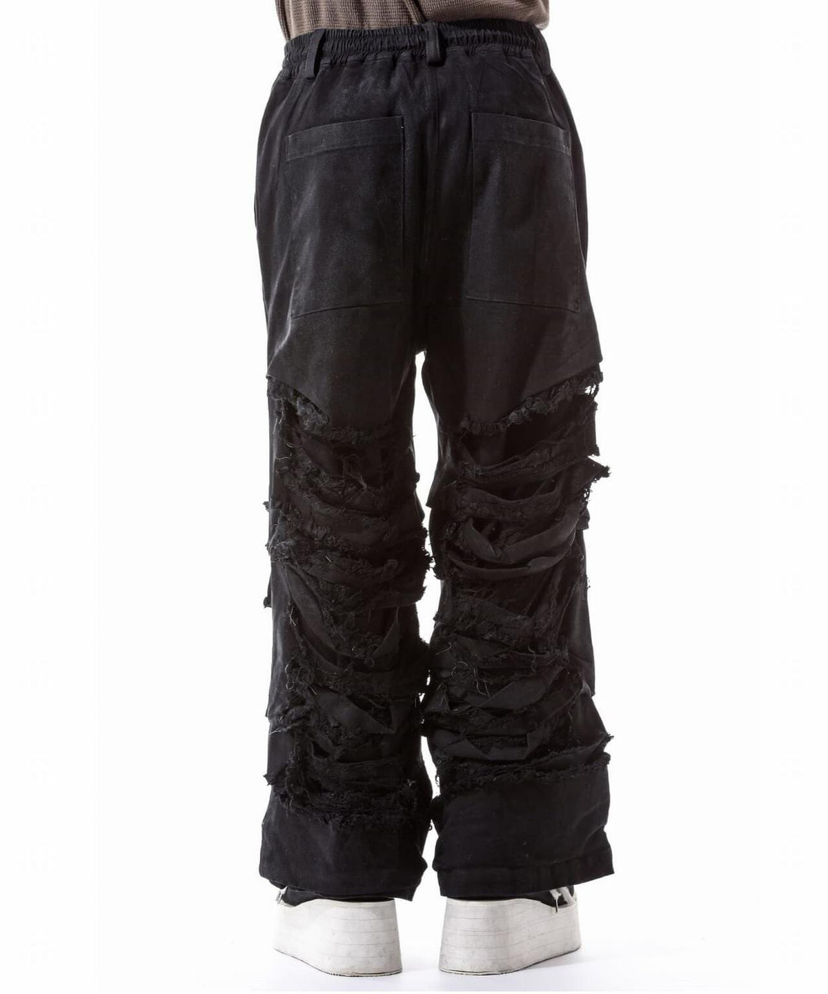 A.F ARTEFACT/Damage Denim Tuck Wide Pants