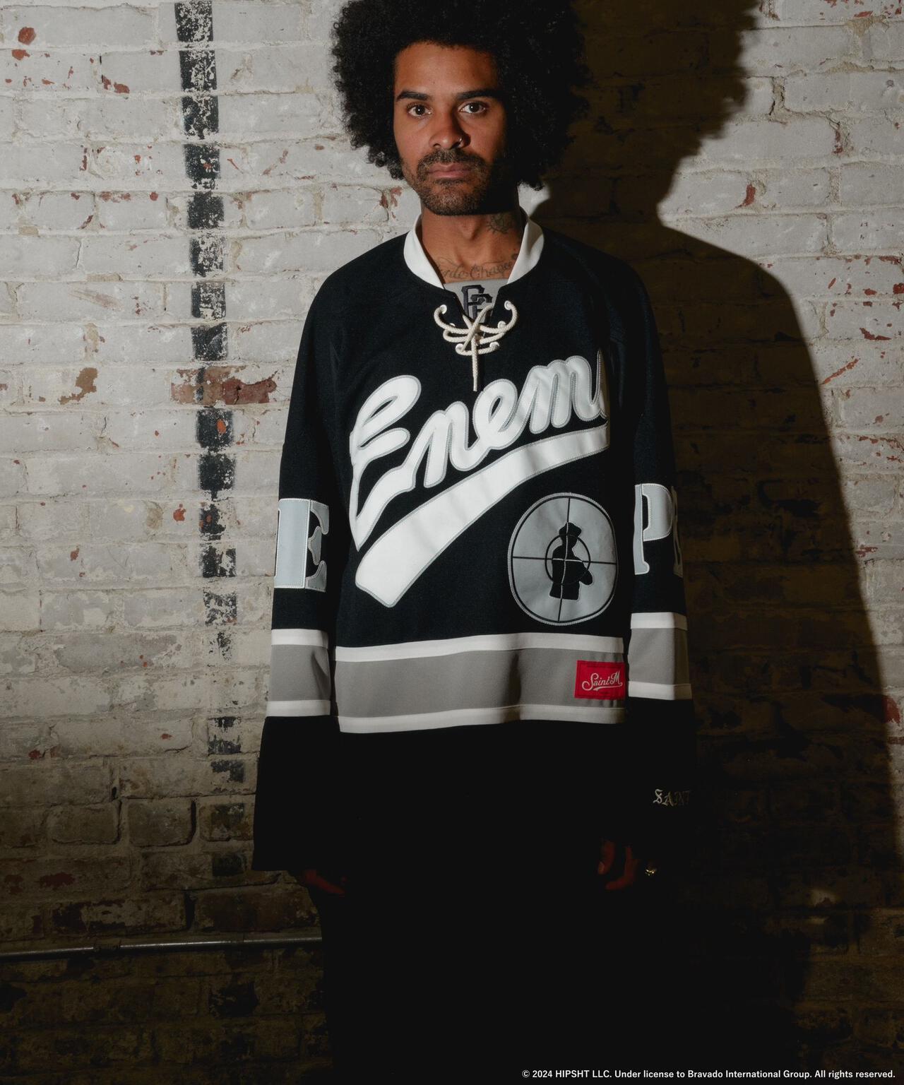 SAINT MICHAEL/セントマイケル/PE_GAME SHIRT/SNT ENEMY/BLK