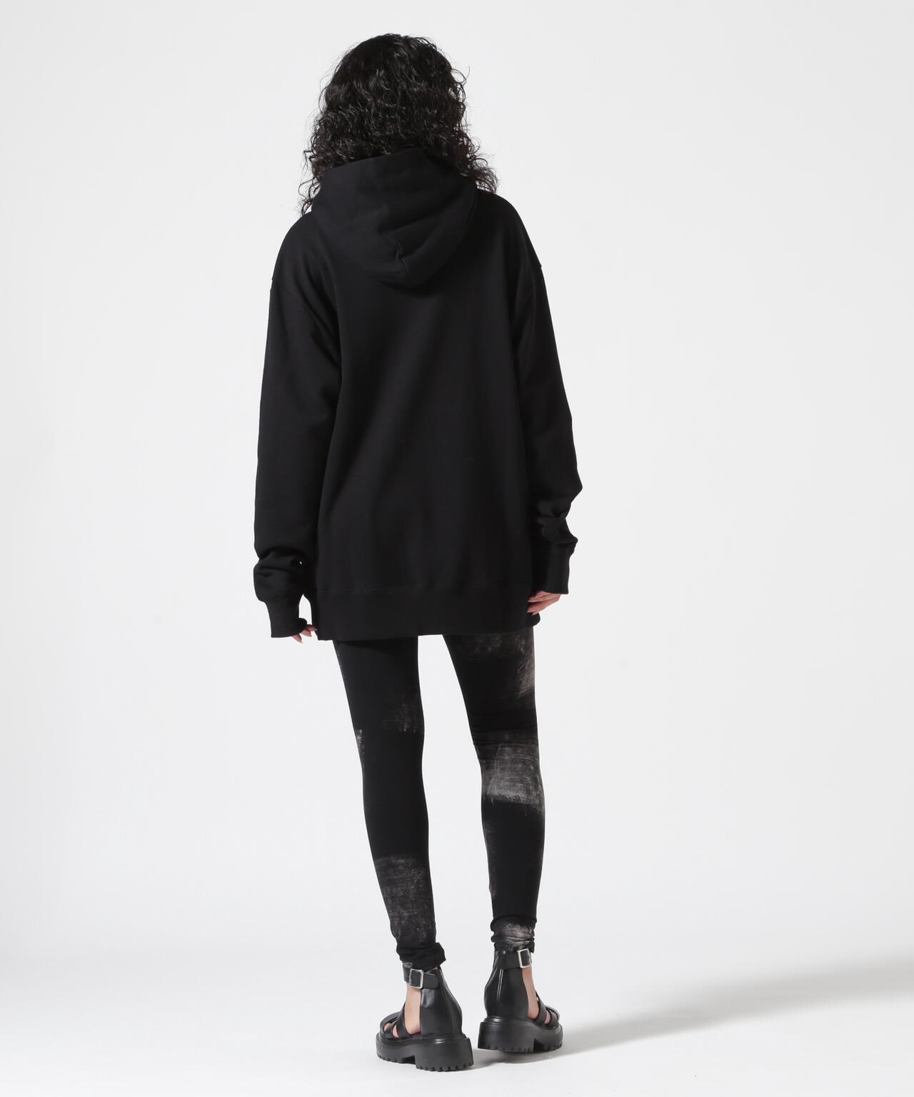Y's/ワイズ/FLOWER+FOOTPRINT LONG HOODIE