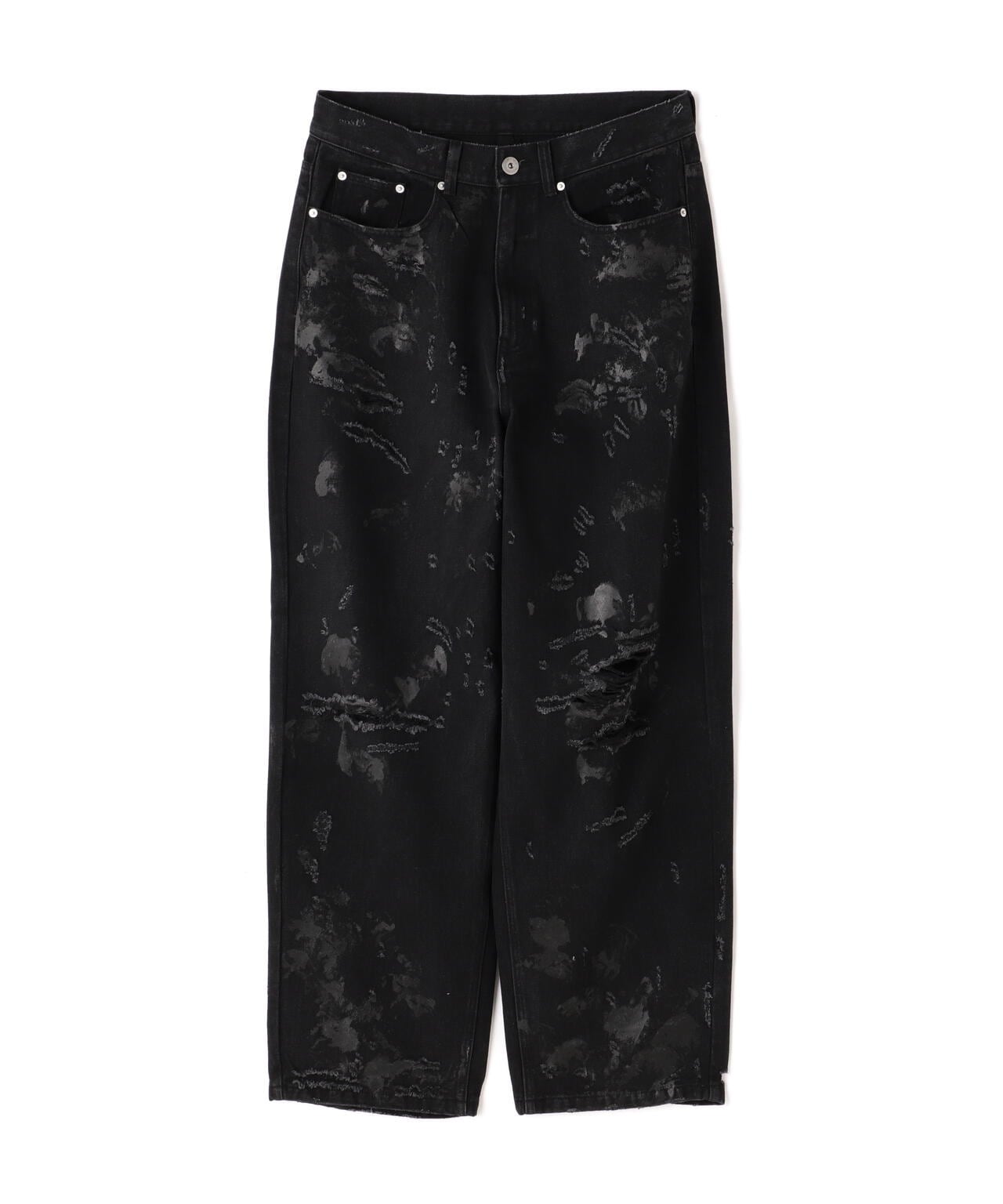 FR(13)NDS/フレンズ/HDKダメージワイドパンツ BLK