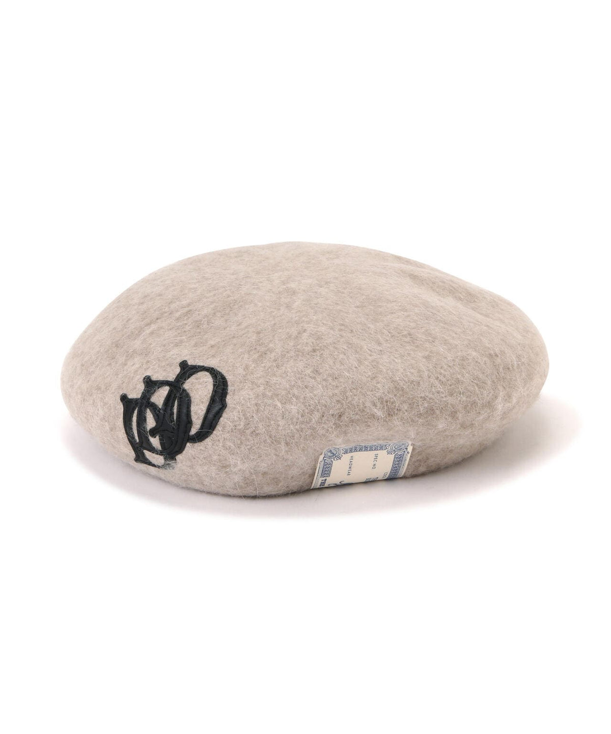 THE H.W.DOG&CO./LEATHER WAPPEN FLUFFY BERET