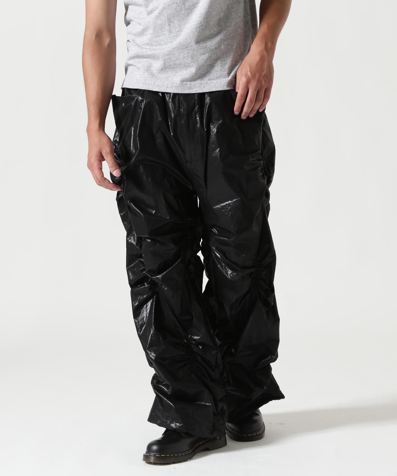 A.F ARTEFACT/エーエフ・アーティファクト/COATING RANDAM GATHER WIDE PANT