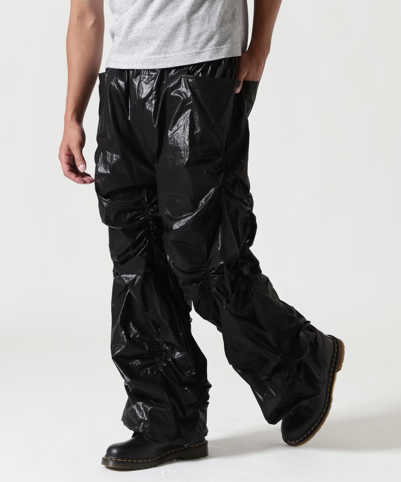 A.F ARTEFACT/エーエフ・アーティファクト/COATING RANDAM GATHER WIDE PANT